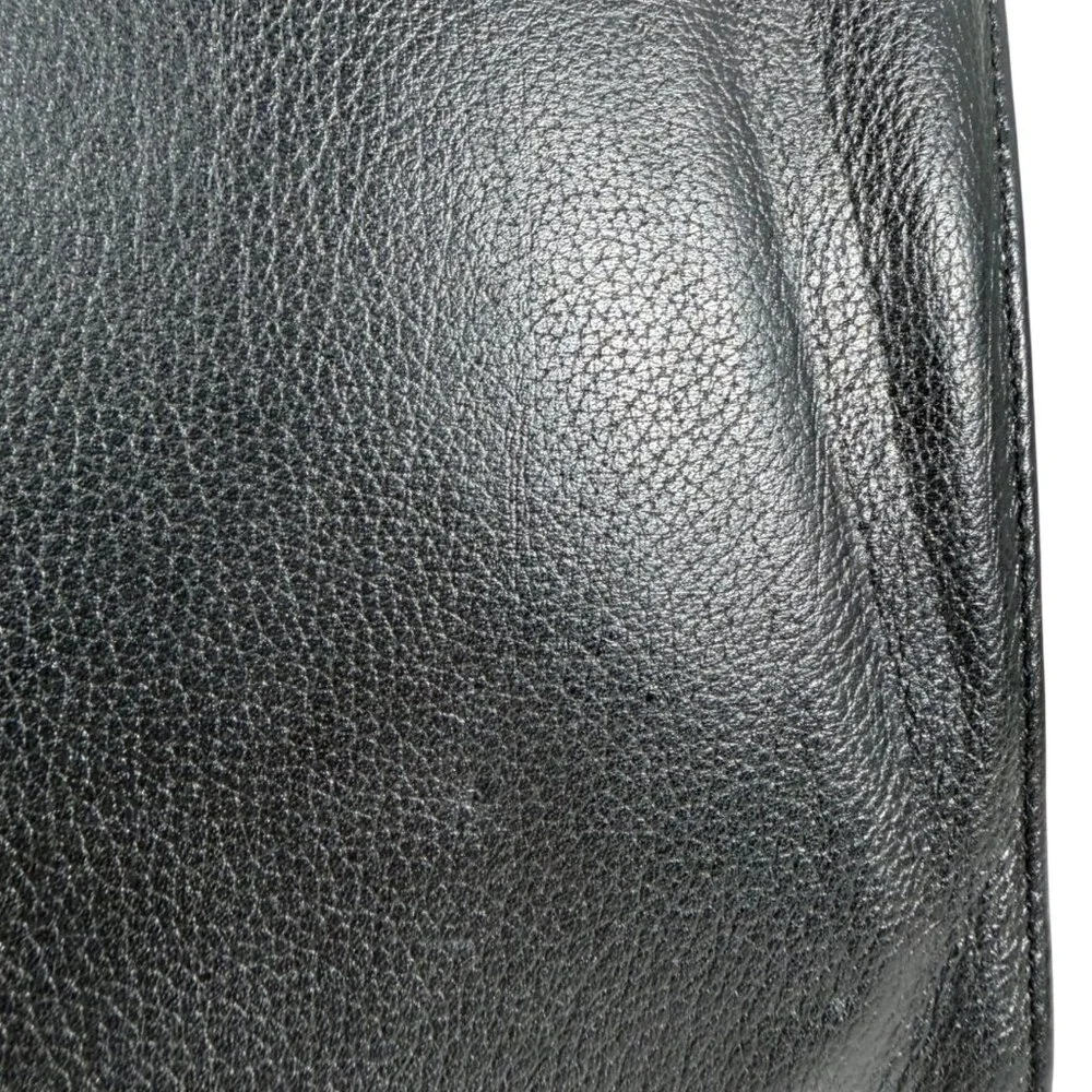Vintage Franklin Quest Covey Classic Black Leather Large 7 Ring Zip Binder